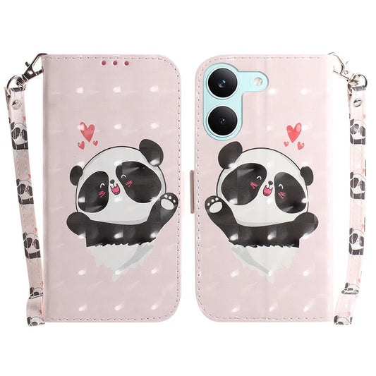 For Xiaomi Poco X8 Pro 5G / Redmi Turbo 5 5G Case Pattern Printing Leather Wallet Phone Cover with Wrist Strap