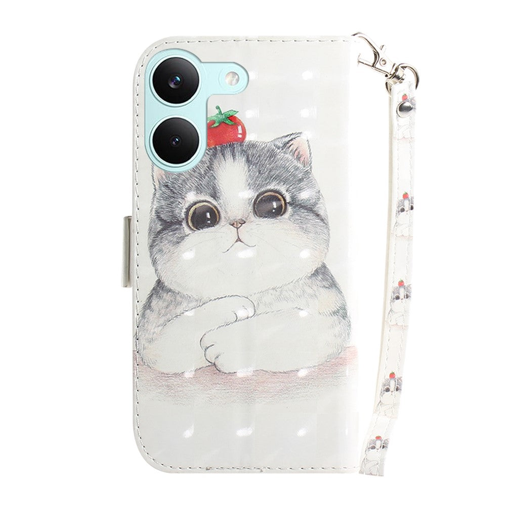 For Xiaomi Poco X8 Pro 5G / Redmi Turbo 5 5G Case Pattern Printing Leather Wallet Phone Cover with Wrist Strap