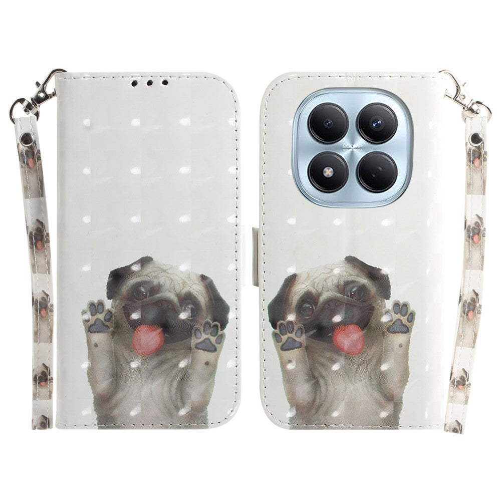 For Xiaomi Redmi Note 15 Pro 4G (Global) Case Pattern Printing Leather Wallet Phone Cover with Wrist Strap