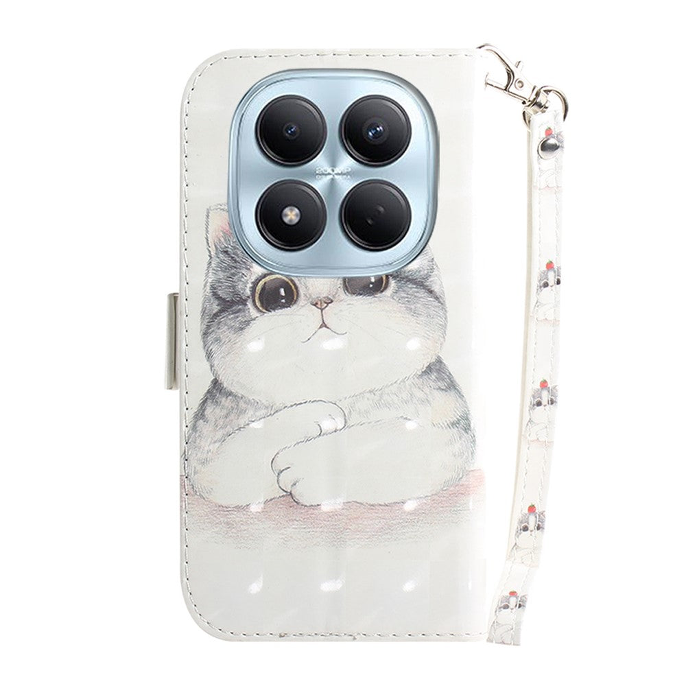 For Xiaomi Redmi Note 15 Pro 4G (Global) Case Pattern Printing Leather Wallet Phone Cover with Wrist Strap