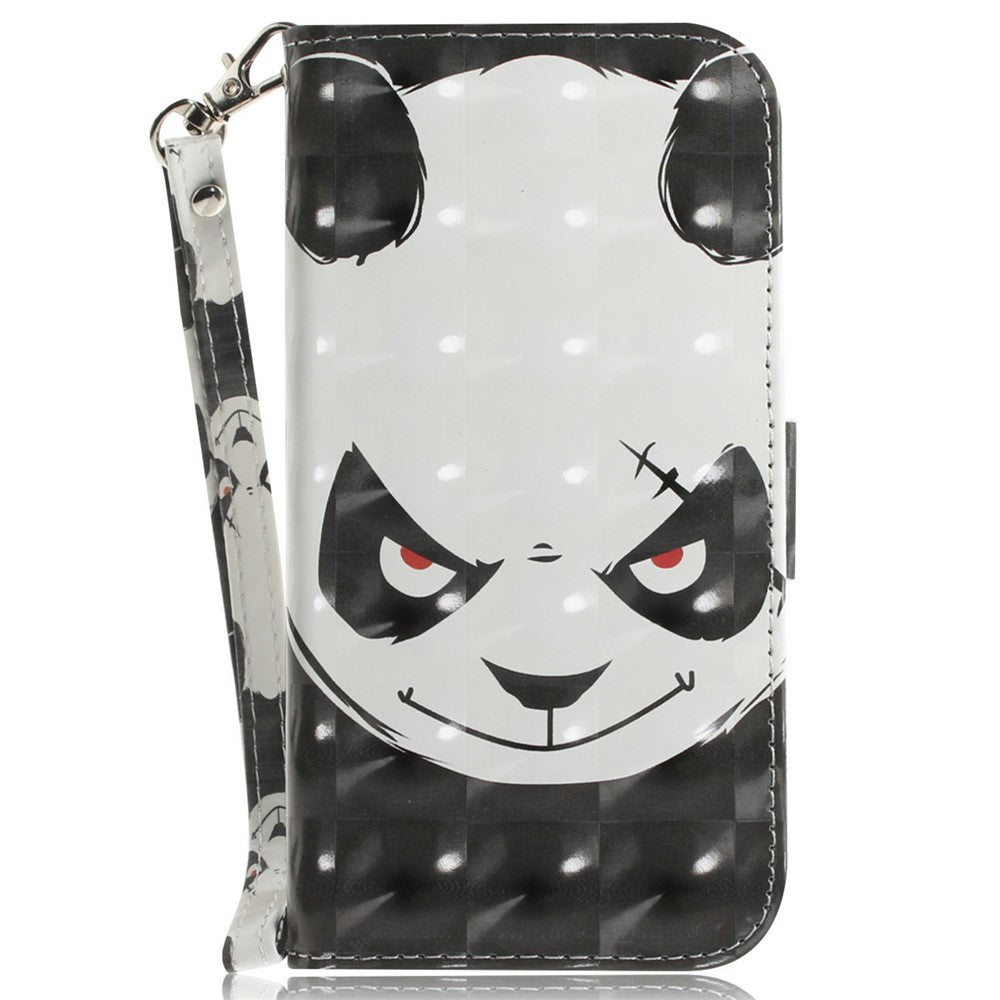For Honor 600 Lite 5G Case Pattern Printing Leather Wallet Phone Cover with Wrist Strap