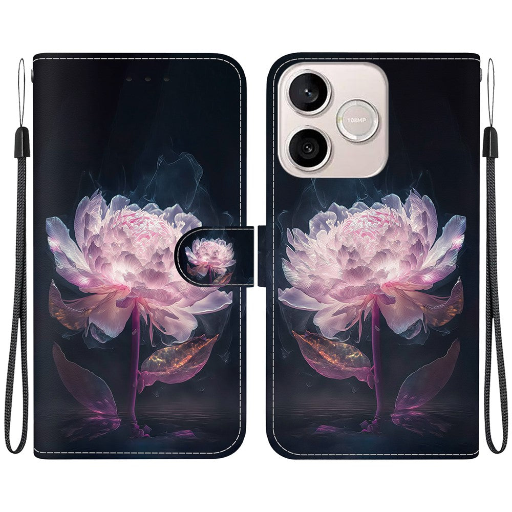 For Honor 600 Lite 5G Wallet Phone Case Anti-Drop Pattern Printing Leather Flip Cover with Strap