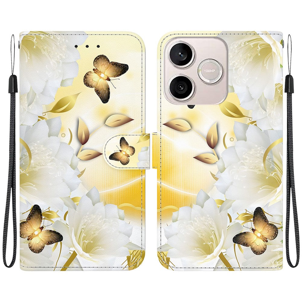 For Honor 600 Lite 5G Wallet Phone Case Anti-Drop Pattern Printing Leather Flip Cover with Strap