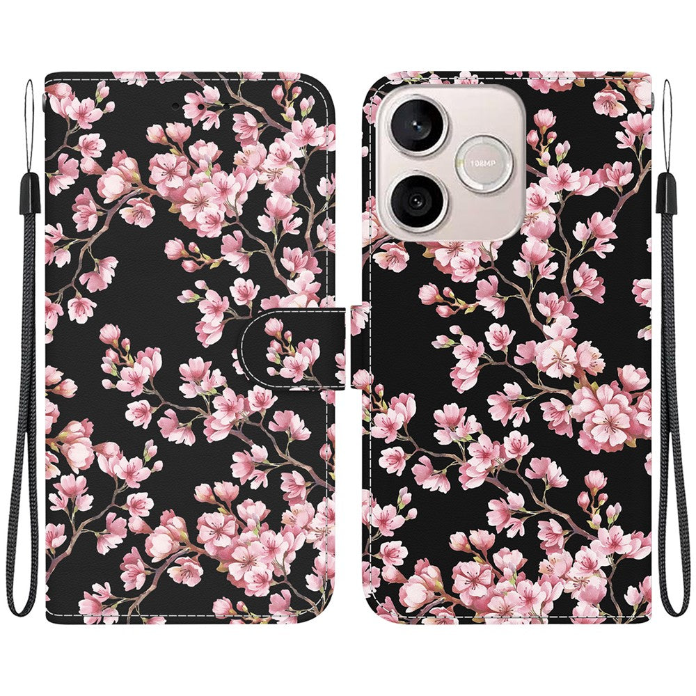 For Honor 600 Lite 5G Wallet Phone Case Anti-Drop Pattern Printing Leather Flip Cover with Strap