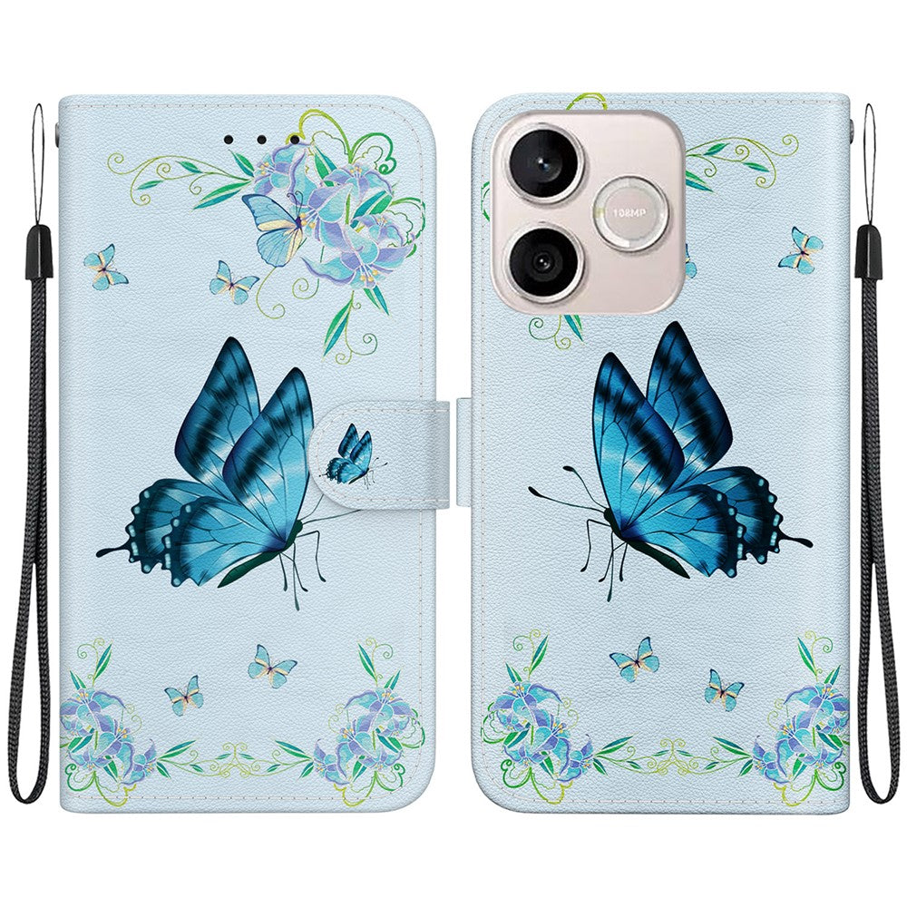 For Honor 600 Lite 5G Wallet Phone Case Anti-Drop Pattern Printing Leather Flip Cover with Strap