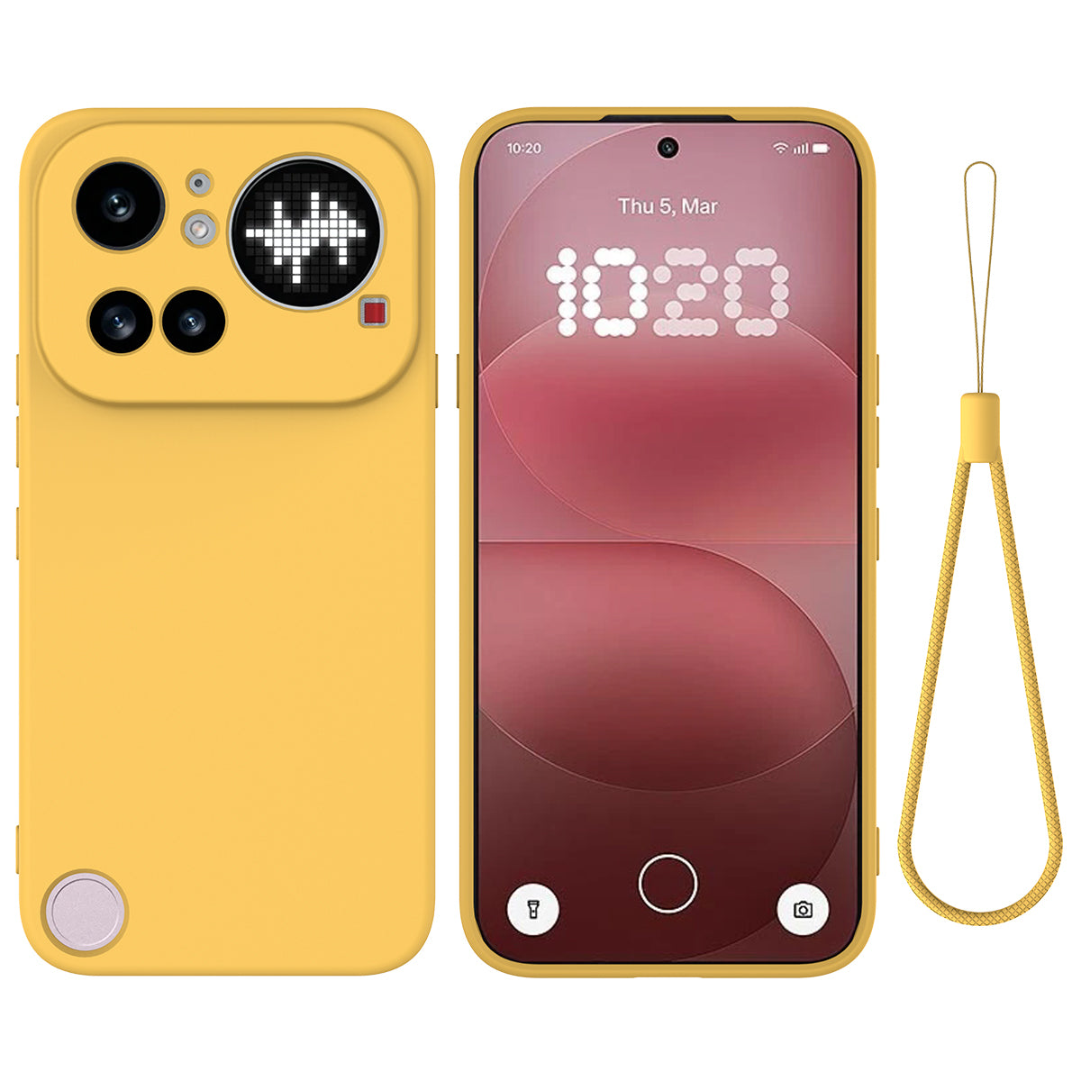 For Nothing Phone (4a) Pro Liquid Silicone Case Phone Back Cover with Hand Strap