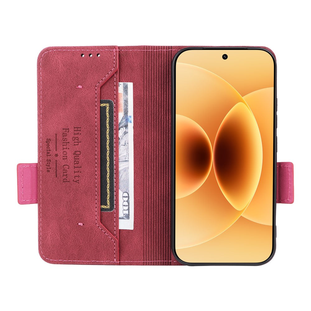 For Xiaomi 17 Case Leather Wallet Flip Phone Cover with Hardware Decor