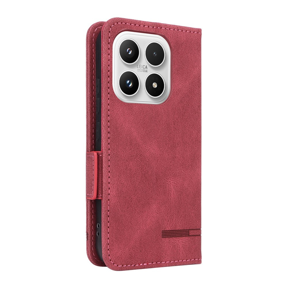 For Xiaomi 17 Case Leather Wallet Flip Phone Cover with Hardware Decor