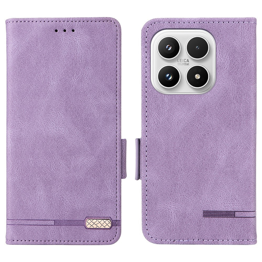 For Xiaomi 17 Case Leather Wallet Flip Phone Cover with Hardware Decor