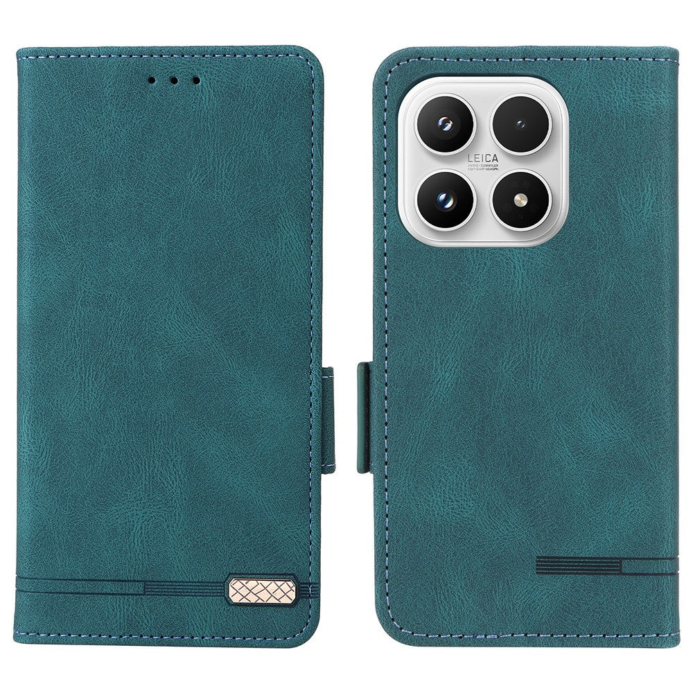 For Xiaomi 17 Case Leather Wallet Flip Phone Cover with Hardware Decor