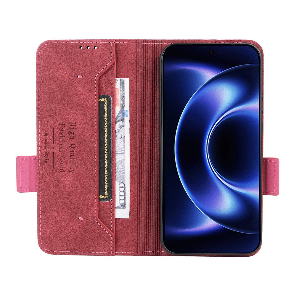 For Xiaomi 17 Ultra 5G Case Leather Wallet Flip Phone Cover with Hardware Decor