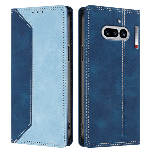 For Nothing Phone (4a) Leather Case Skin Touch Color Splicing RFID Blocking Wallet Stand Phone Cover