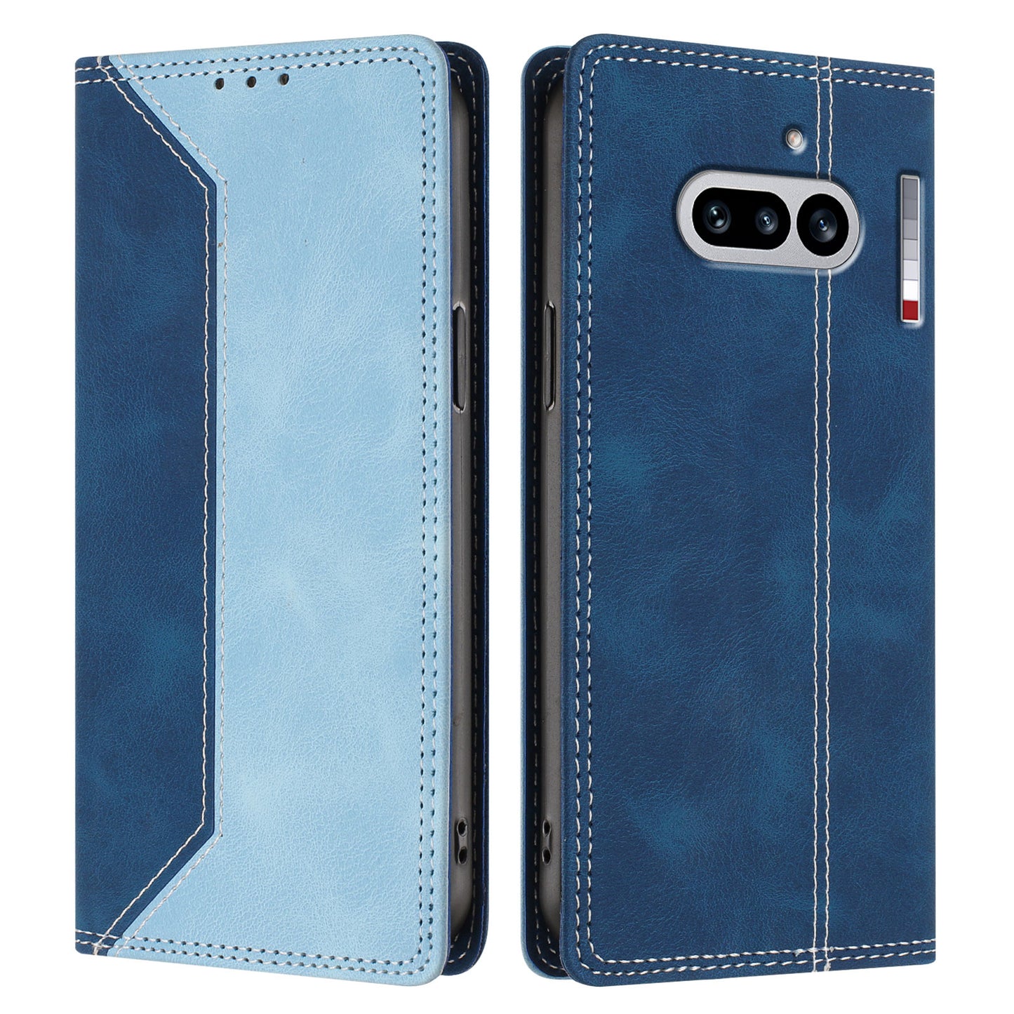 For Nothing Phone (4a) Leather Case Skin Touch Color Splicing RFID Blocking Wallet Stand Phone Cover