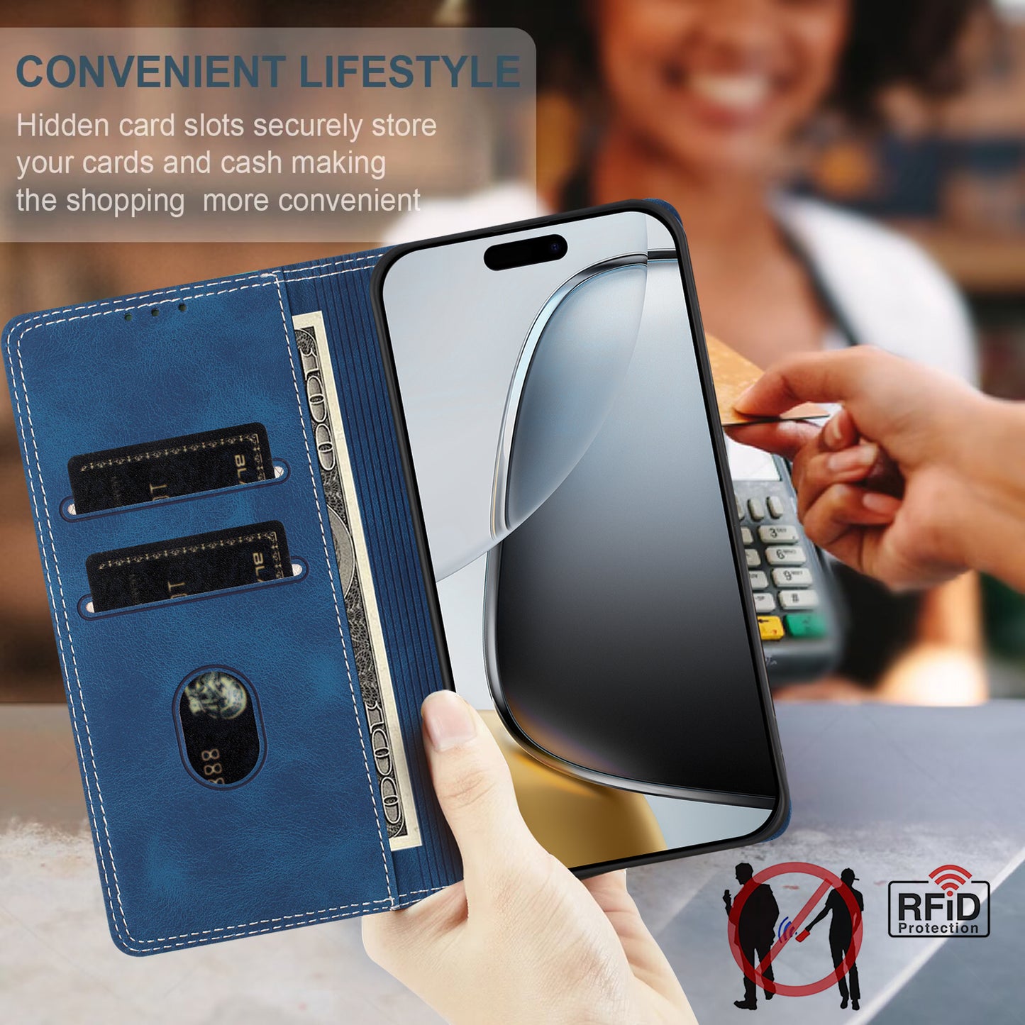 For Nothing Phone (4a) Leather Case Skin Touch Color Splicing RFID Blocking Wallet Stand Phone Cover