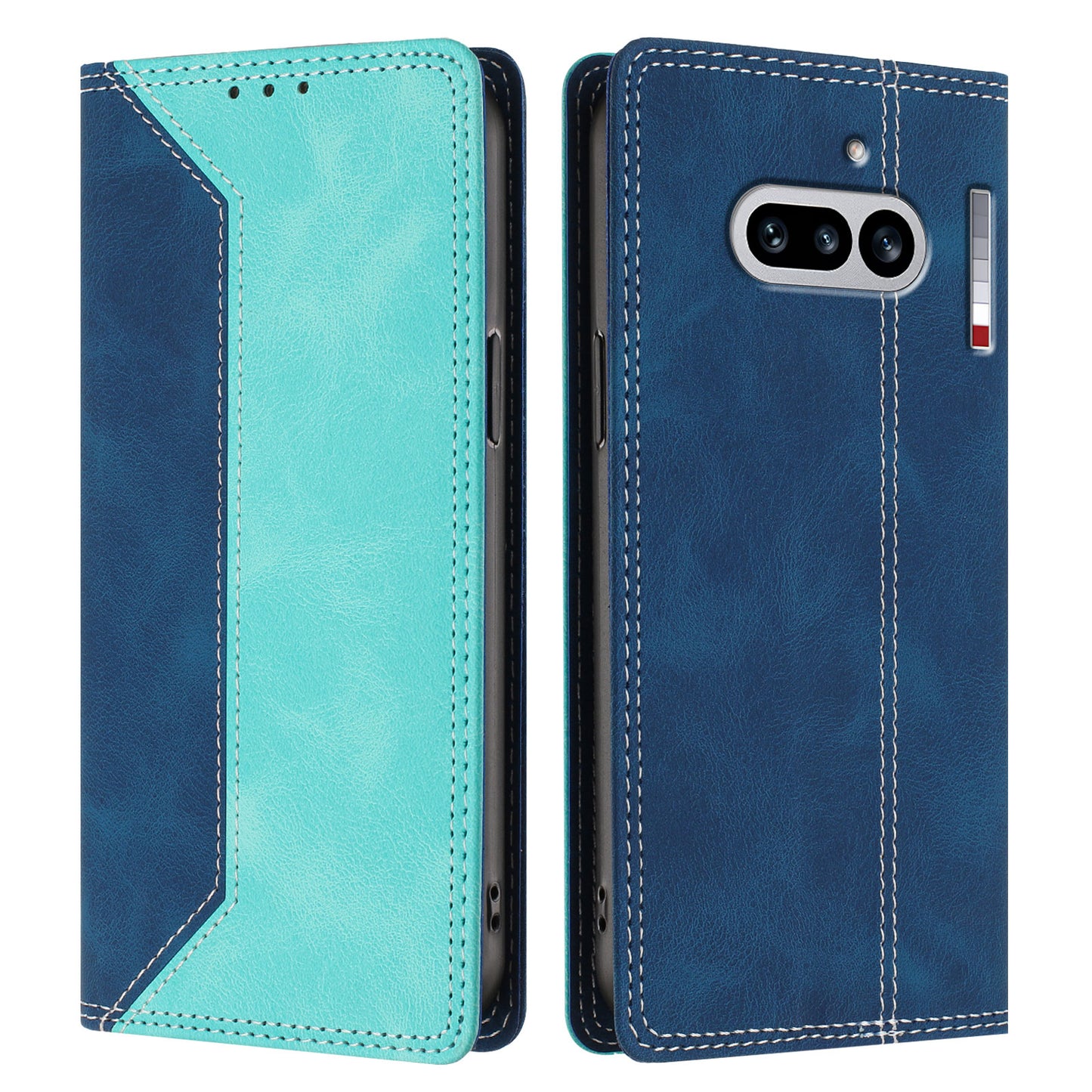 For Nothing Phone (4a) Leather Case Skin Touch Color Splicing RFID Blocking Wallet Stand Phone Cover