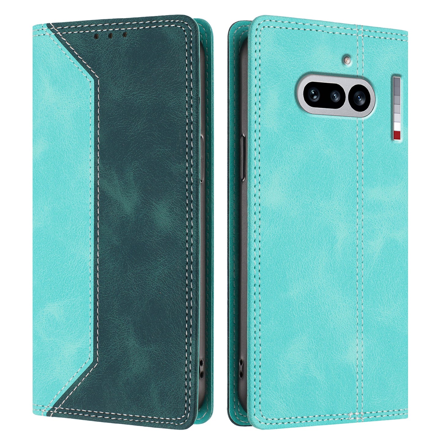 For Nothing Phone (4a) Leather Case Skin Touch Color Splicing RFID Blocking Wallet Stand Phone Cover