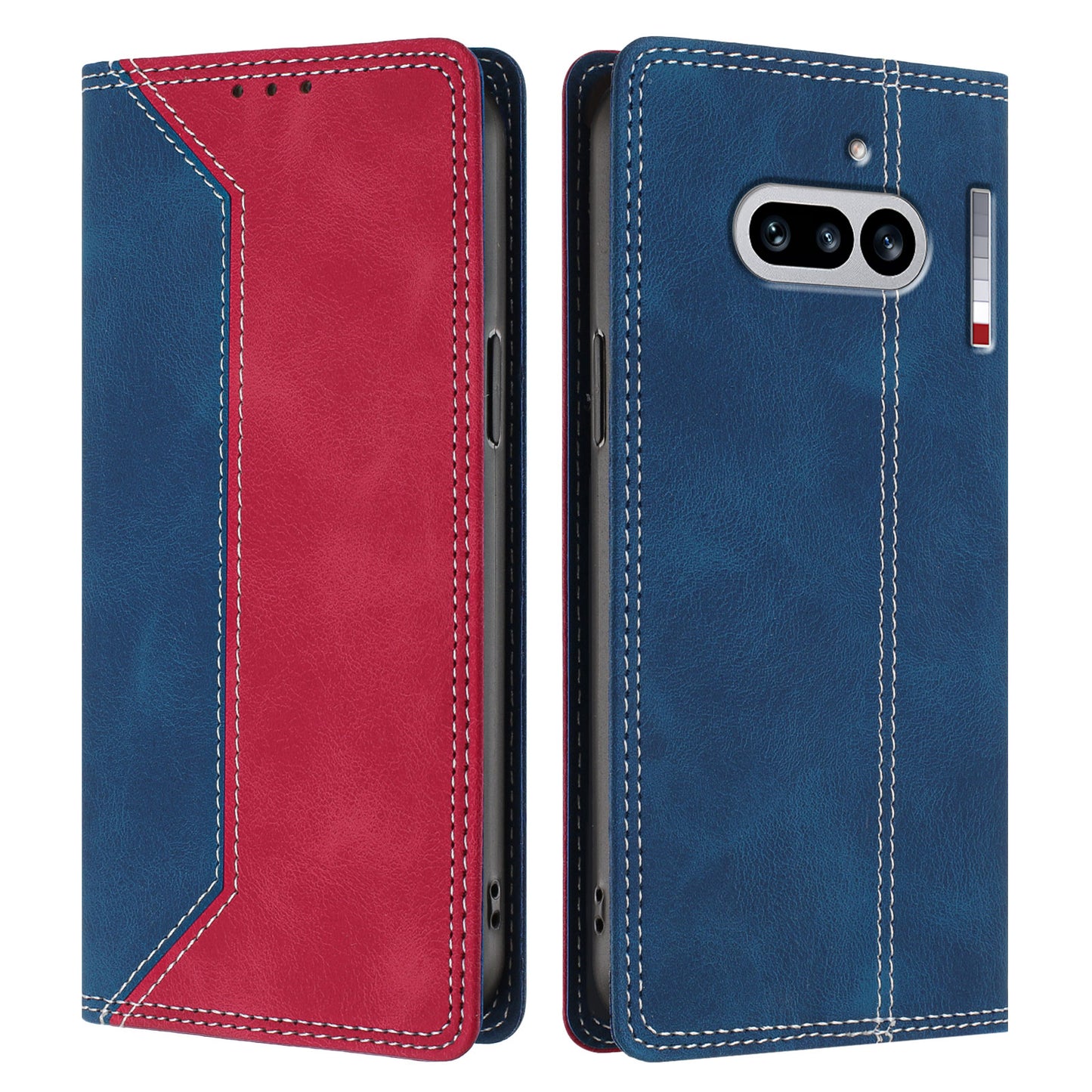 For Nothing Phone (4a) Leather Case Skin Touch Color Splicing RFID Blocking Wallet Stand Phone Cover