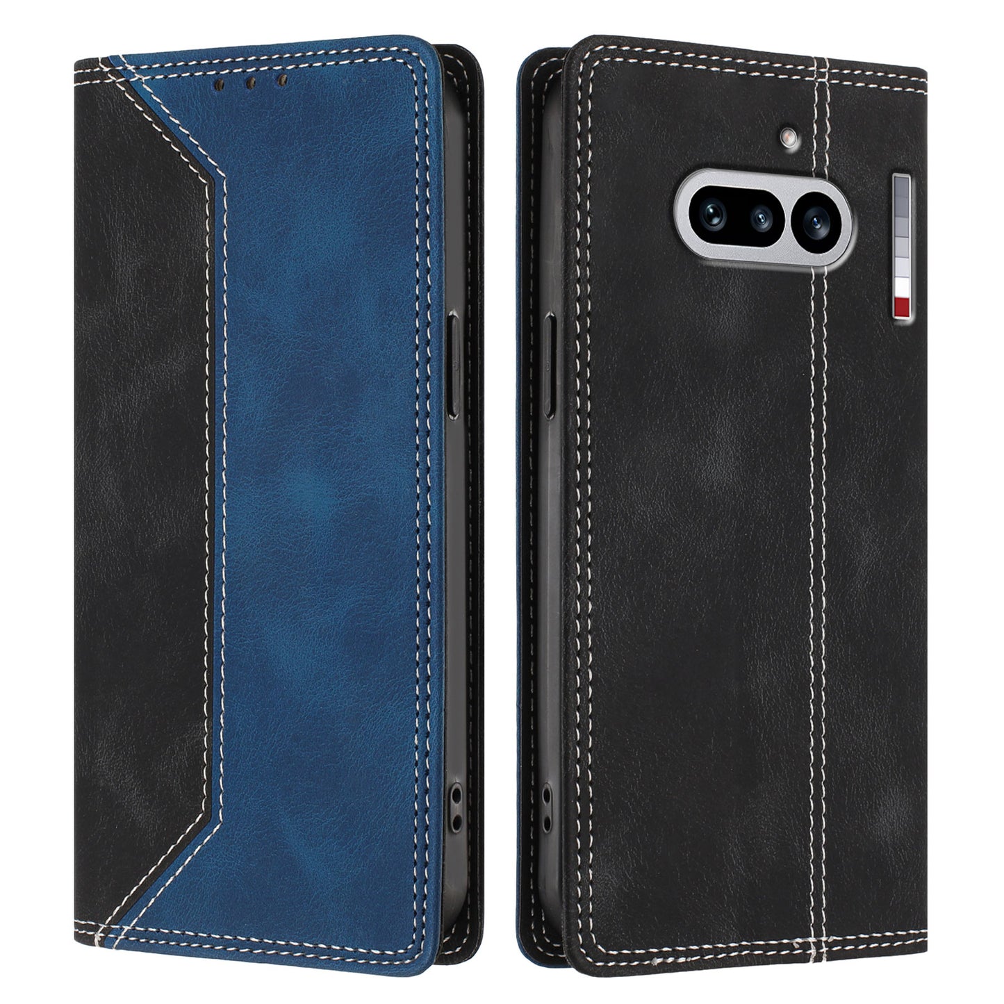 For Nothing Phone (4a) Leather Case Skin Touch Color Splicing RFID Blocking Wallet Stand Phone Cover