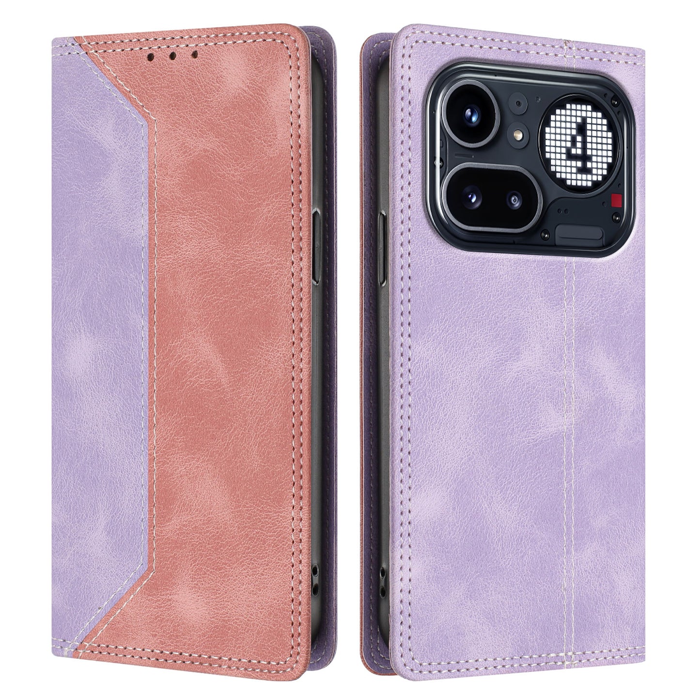 For Nothing Phone (4a) Pro Leather Case Skin Touch Color Splicing RFID Blocking Wallet Stand Phone Cover