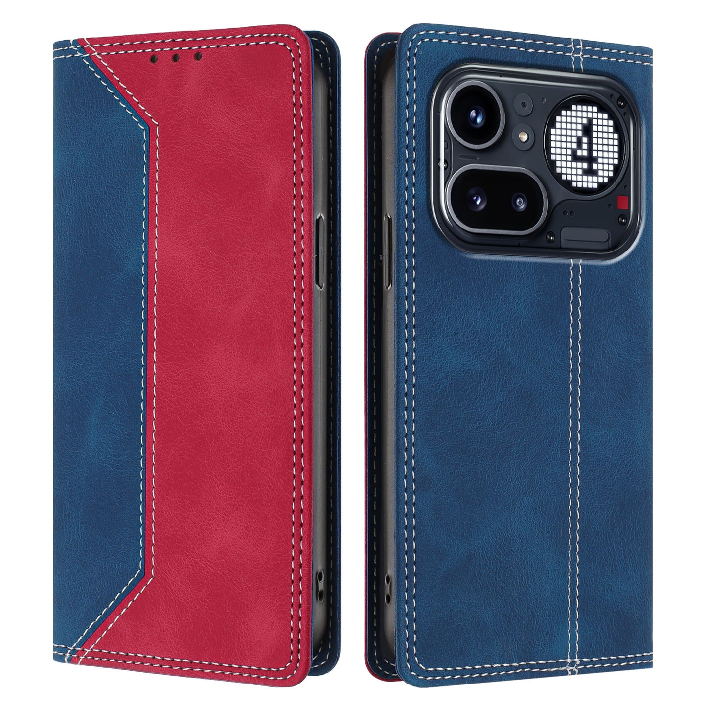 For Nothing Phone (4a) Pro Leather Case Skin Touch Color Splicing RFID Blocking Wallet Stand Phone Cover
