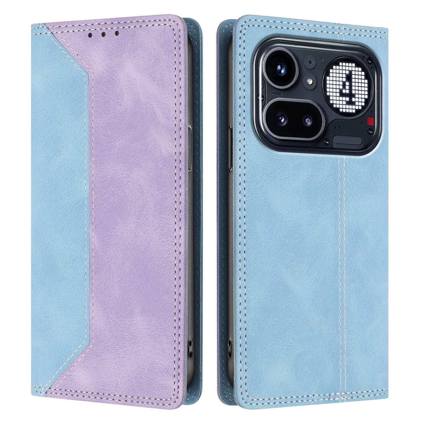 For Nothing Phone (4a) Pro Leather Case Skin Touch Color Splicing RFID Blocking Wallet Stand Phone Cover