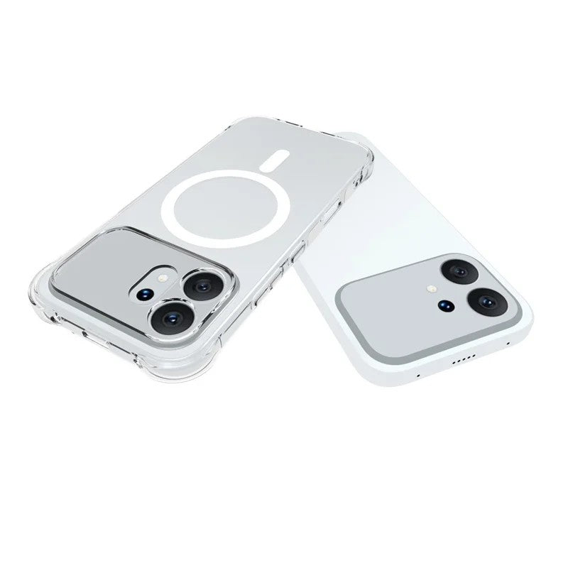 WANLONFENG for Honor 600 5G  TM1 Series 2.0mm Magnetic Case Clear TPU Phone Back Cover