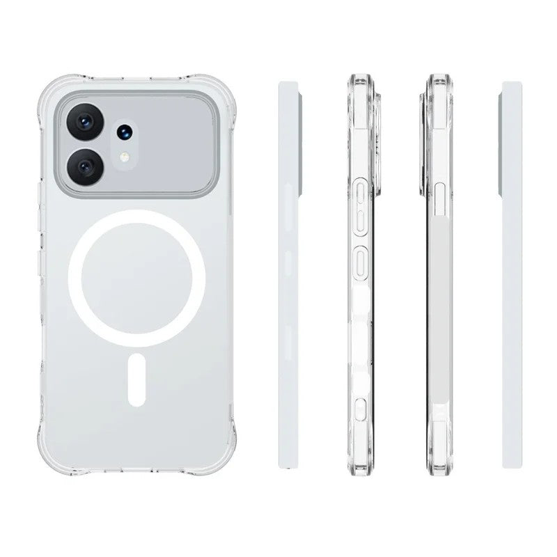 WANLONFENG for Honor 600 5G  TM1 Series 2.0mm Magnetic Case Clear TPU Phone Back Cover