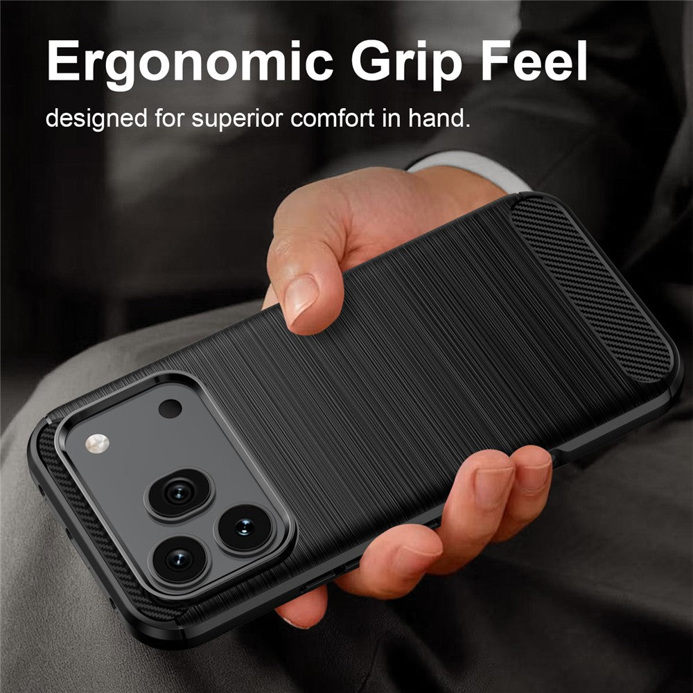 For Honor 600 5G  /  600 Pro 5G TPU Case Carbon Fiber Texture Brushed Protective Phone Cover