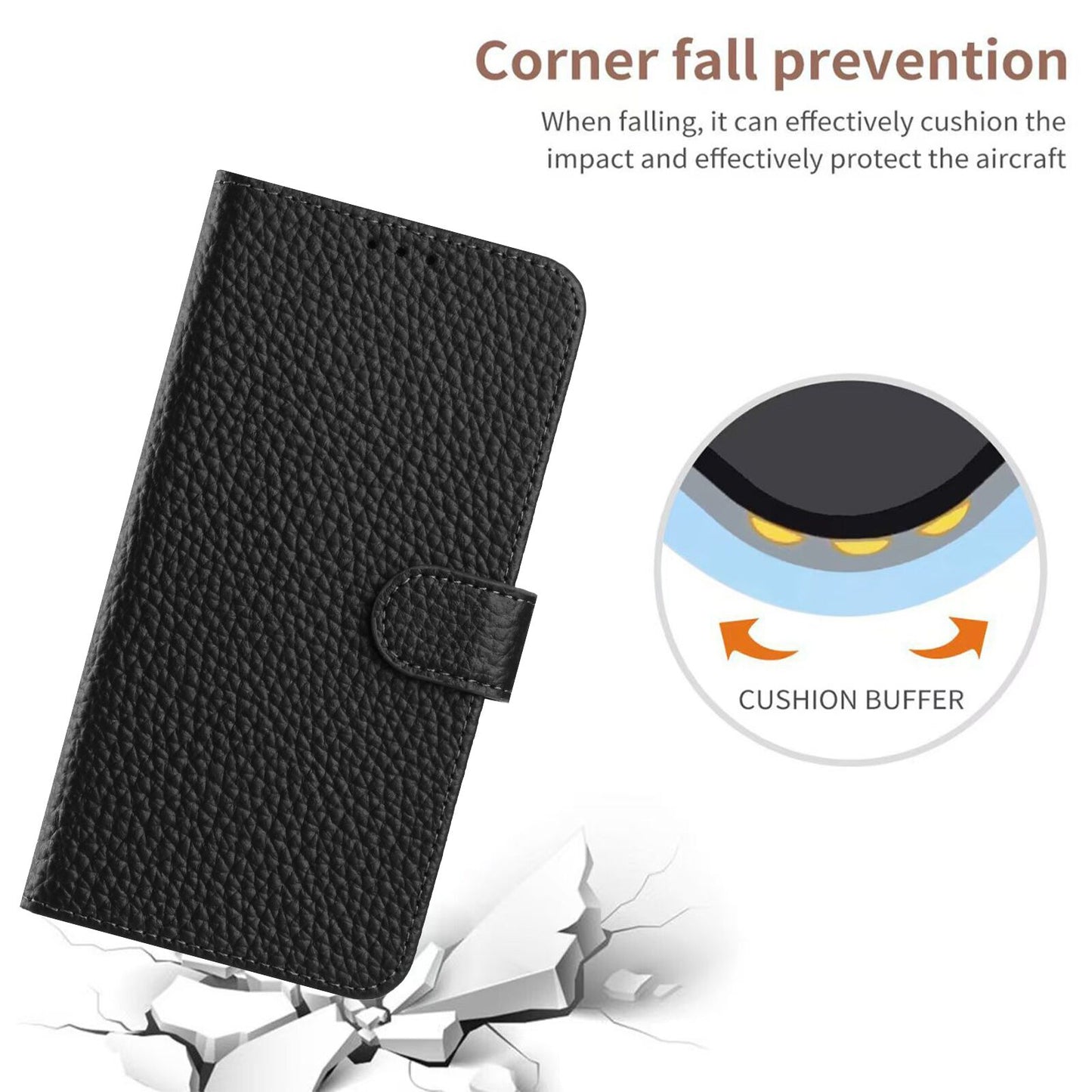 For Honor 600 Pro 5G / Honor 600 5G Case Wallet Stand Litchi Texture Genuine Cow Leather Flip Phone Cover