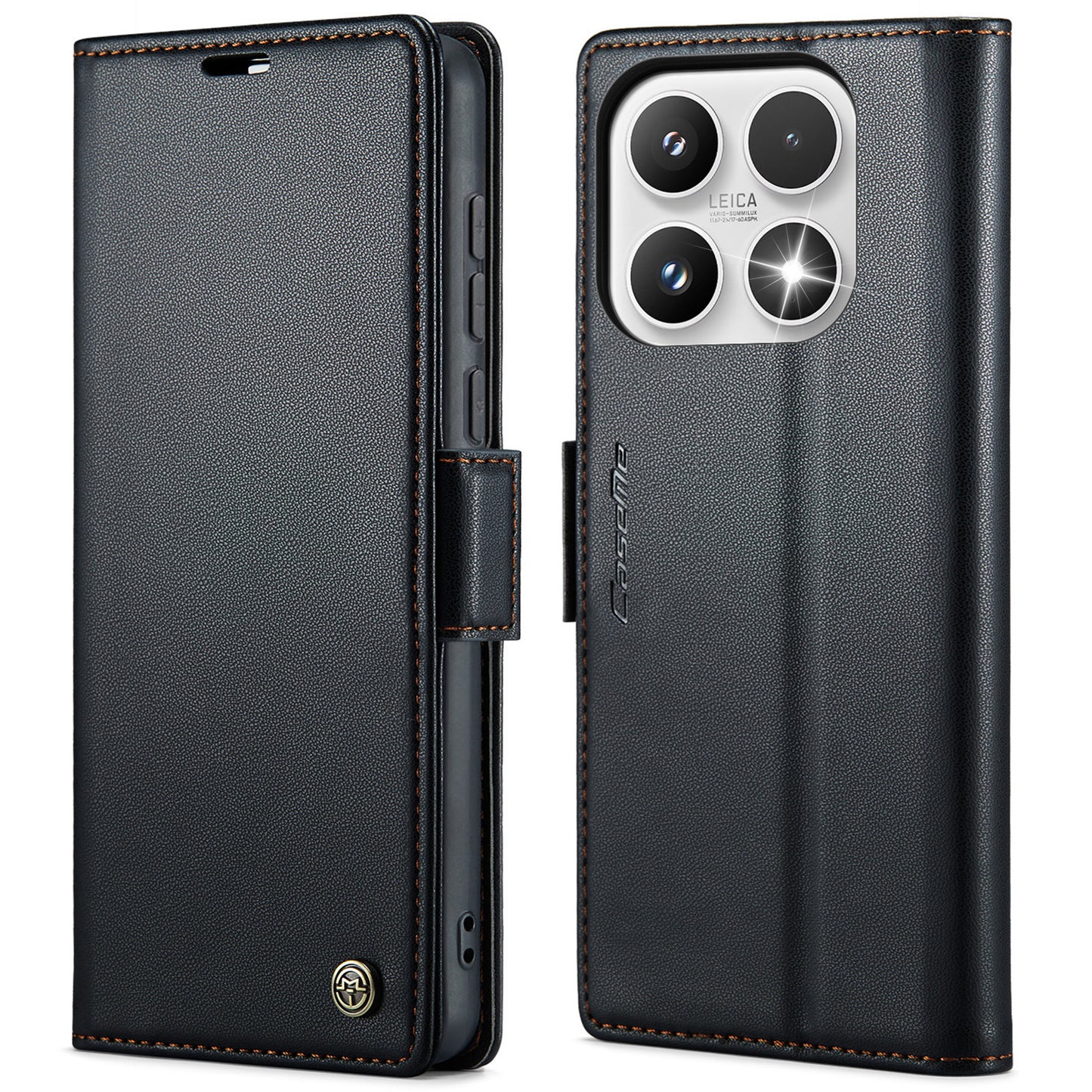 CaseMe for Xiaomi 17 Case CASEME 023 Series RFID Blocking Wallet Stand Glossy Litchi Texture Leather Phone Cover