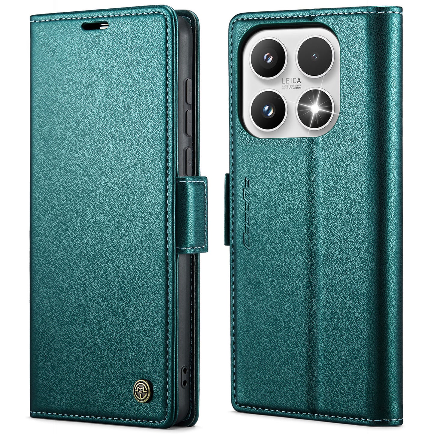 CaseMe for Xiaomi 17 Case CASEME 023 Series RFID Blocking Wallet Stand Glossy Litchi Texture Leather Phone Cover