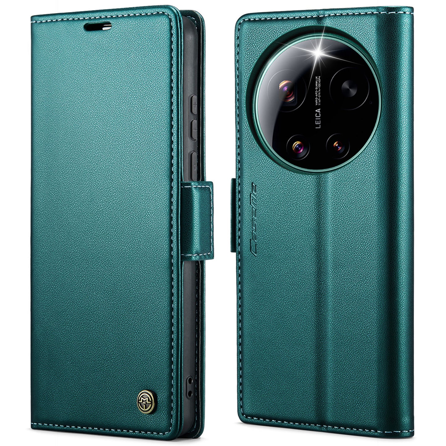CaseMe for Xiaomi 17 Ultra 5G Case CASEME 023 Series RFID Blocking Wallet Stand Glossy Litchi Texture Leather Phone Cover