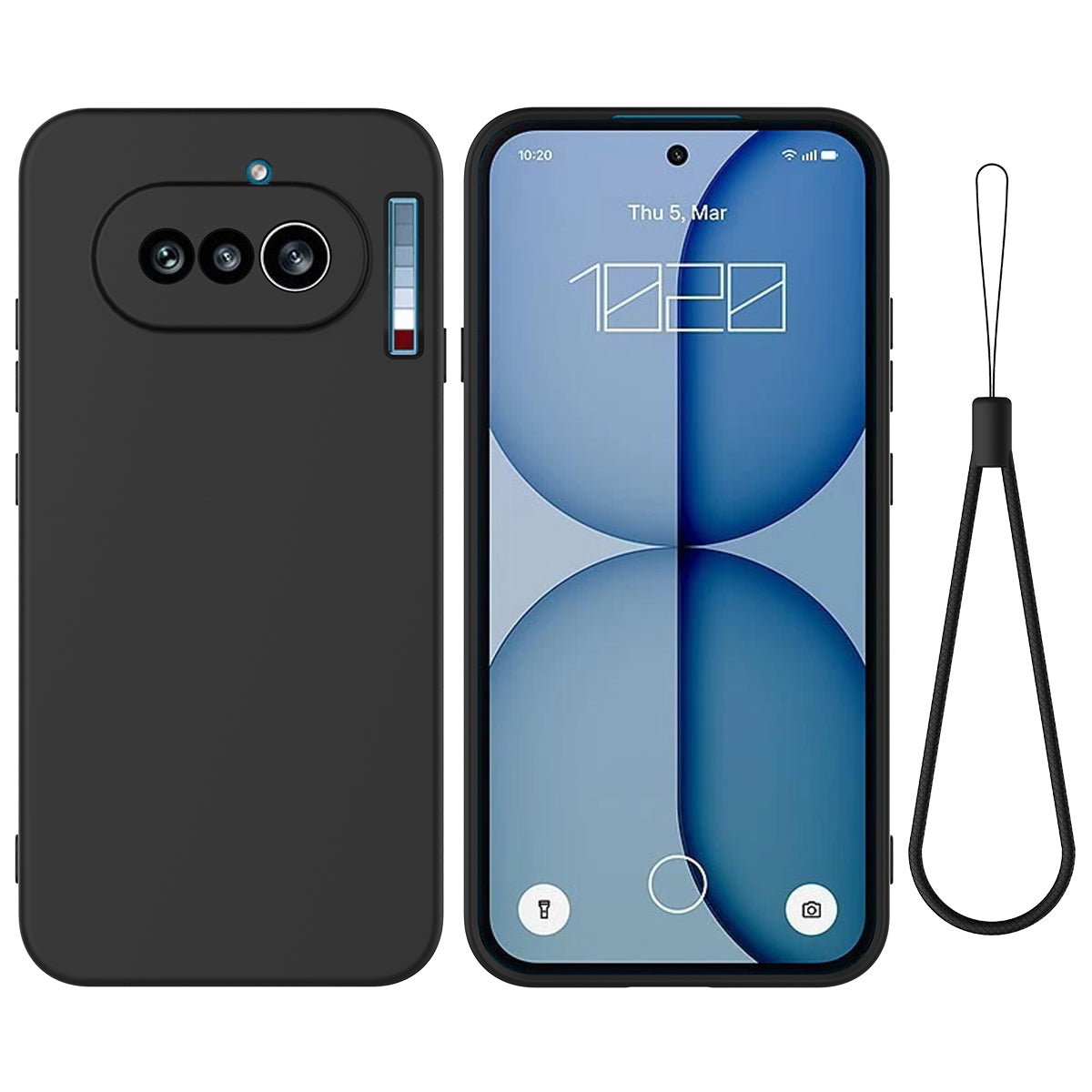 For Nothing Phone (4a) Liquid Silicone Case Phone Back Cover with Hand Strap