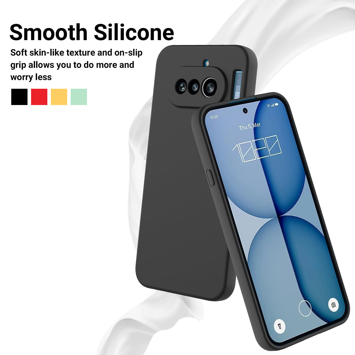 For Nothing Phone (4a) Liquid Silicone Case Phone Back Cover with Hand Strap