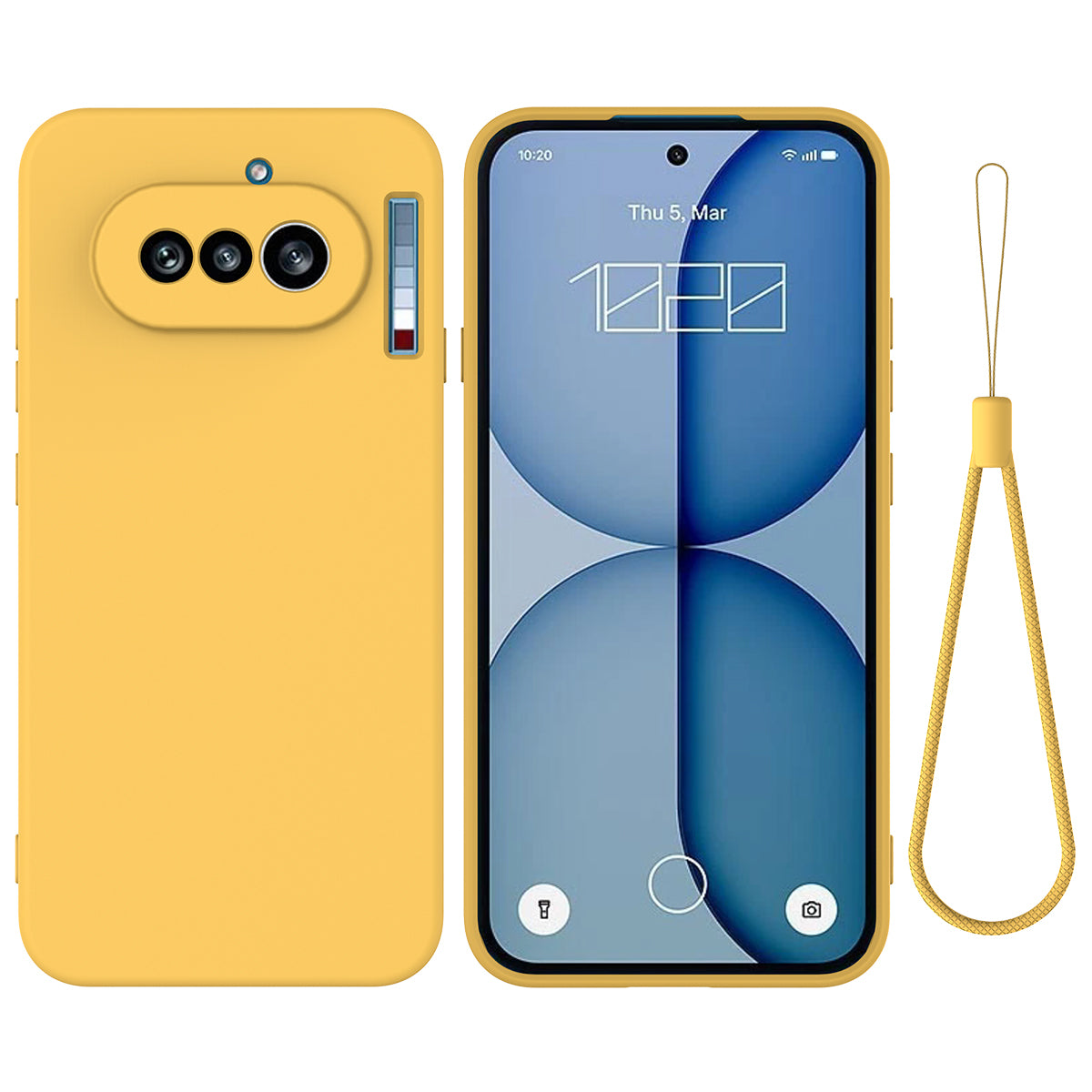 For Nothing Phone (4a) Liquid Silicone Case Phone Back Cover with Hand Strap