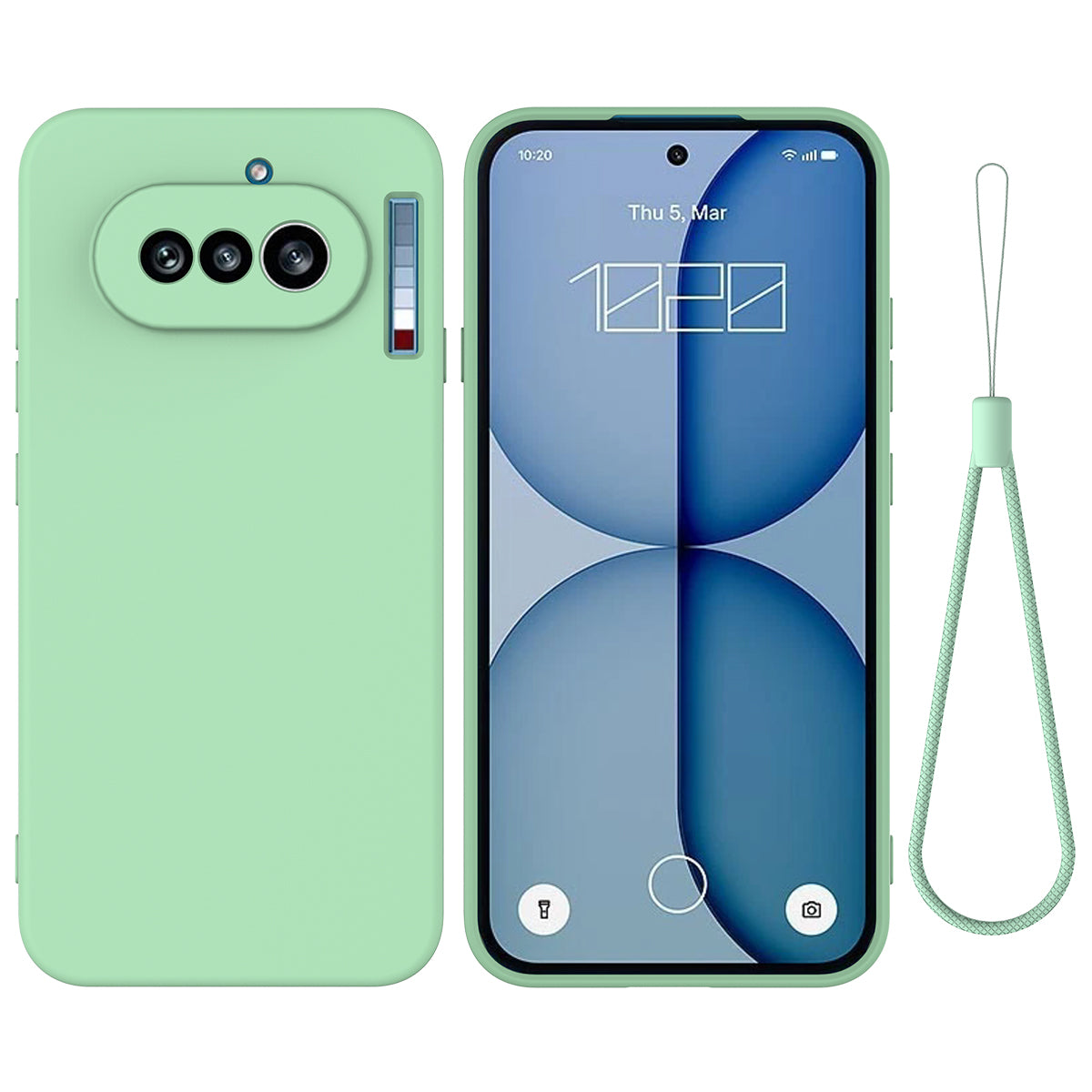 For Nothing Phone (4a) Liquid Silicone Case Phone Back Cover with Hand Strap