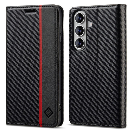 LC.IMEEKE For Samsung Galaxy A27 5G Wallet Case Carbon Fiber Texture Leather Phone Cover