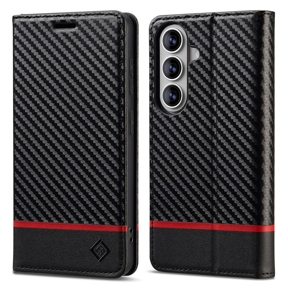 LC.IMEEKE For Samsung Galaxy A27 5G Wallet Case Carbon Fiber Texture Leather Phone Cover