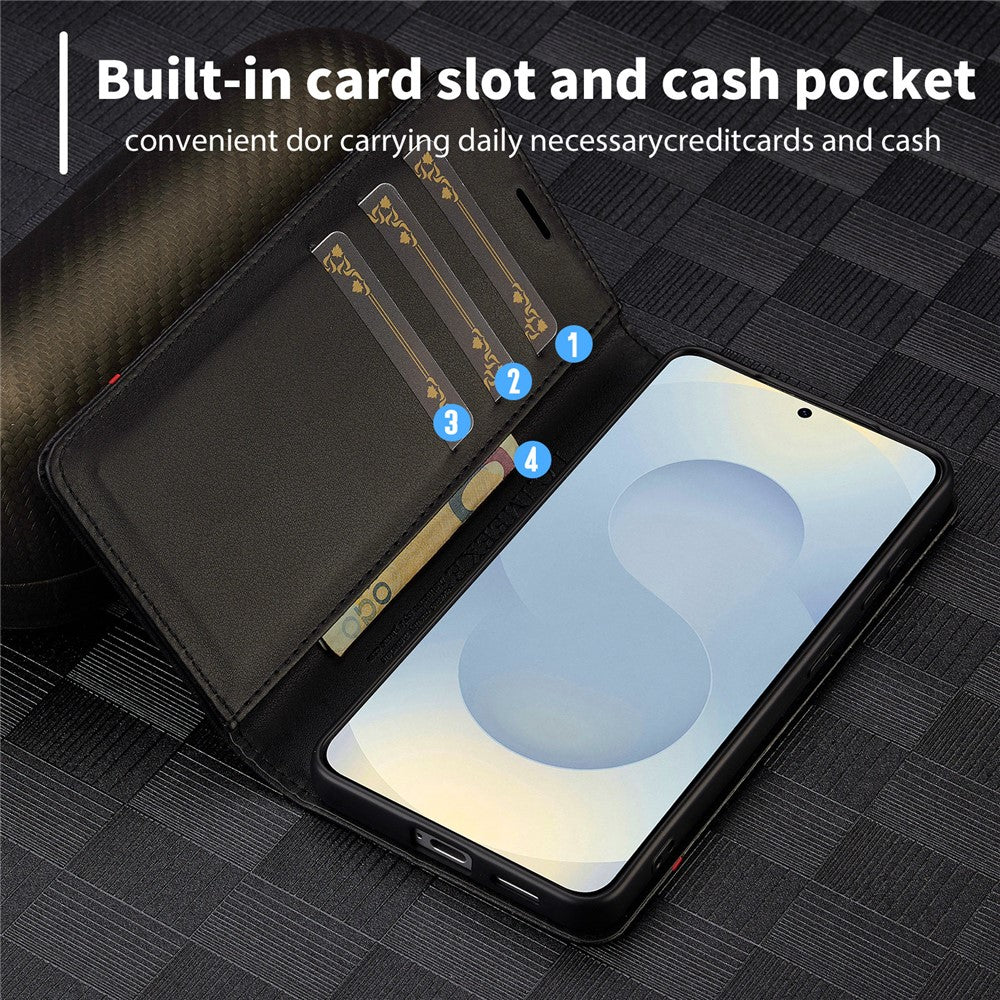LC.IMEEKE For Samsung Galaxy A27 5G Wallet Case Carbon Fiber Texture Leather Phone Cover