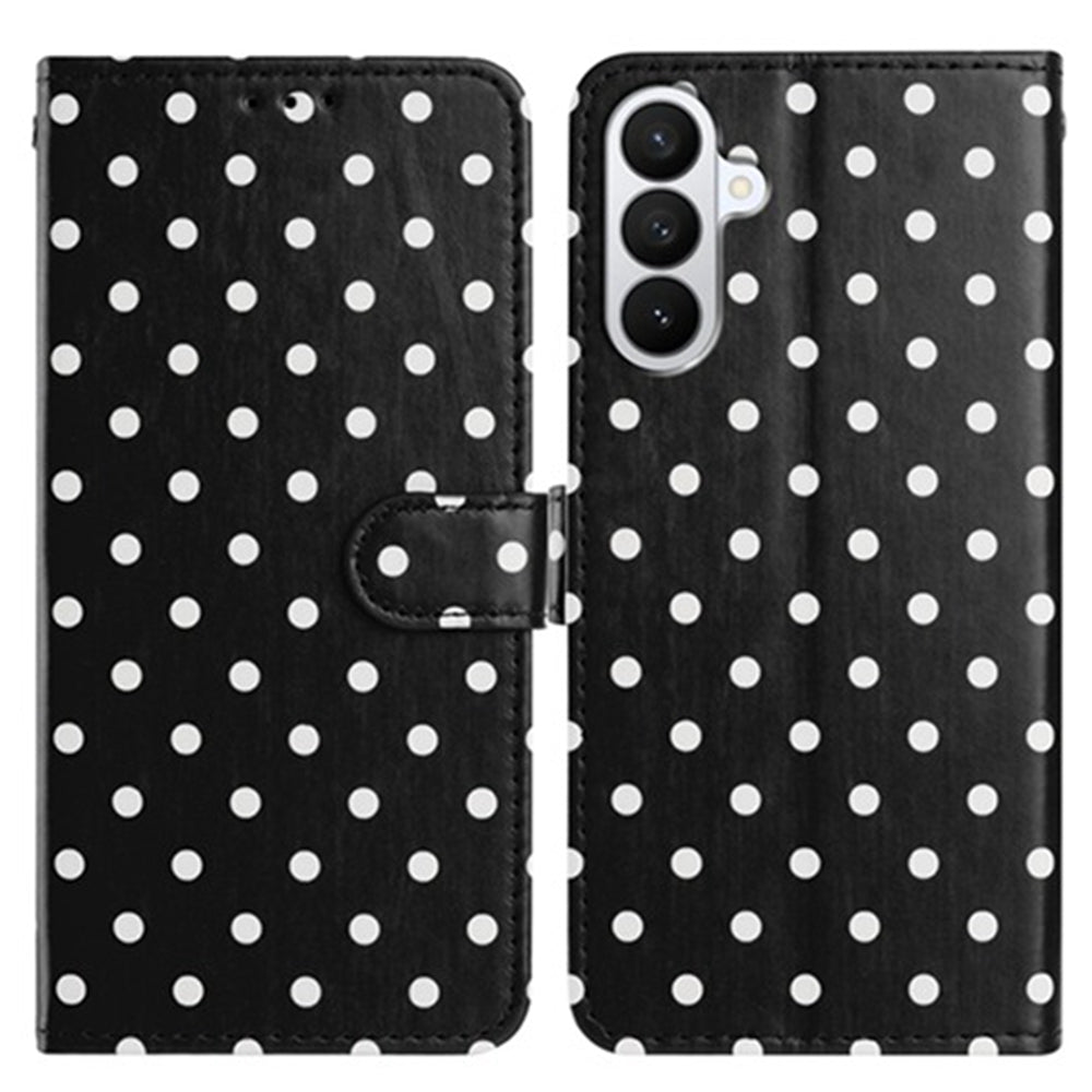 For Samsung Galaxy A27 5G Leather Case Polka Dot Pattern Wallet Stand Folio Phone Cover