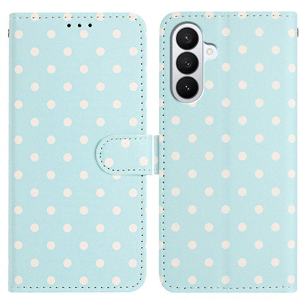 For Samsung Galaxy A27 5G Leather Case Polka Dot Pattern Wallet Stand Folio Phone Cover