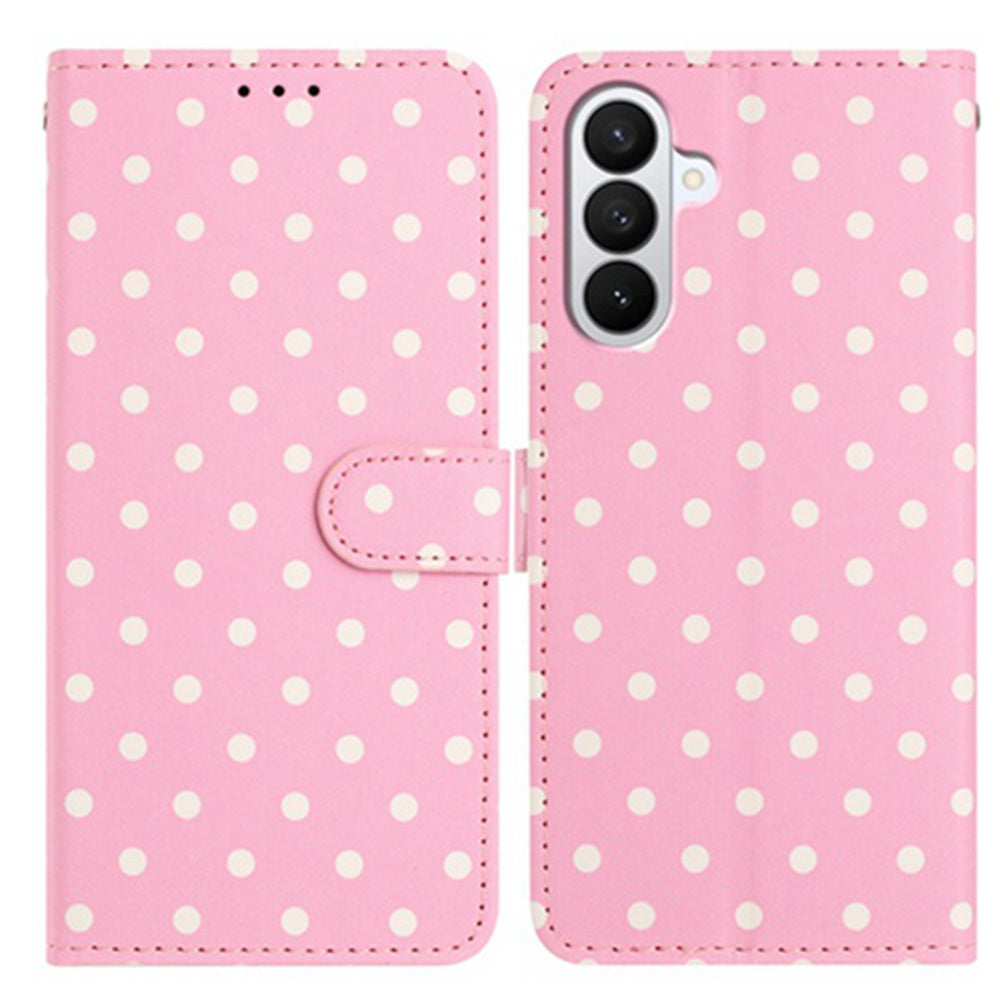 For Samsung Galaxy A27 5G Leather Case Polka Dot Pattern Wallet Stand Folio Phone Cover