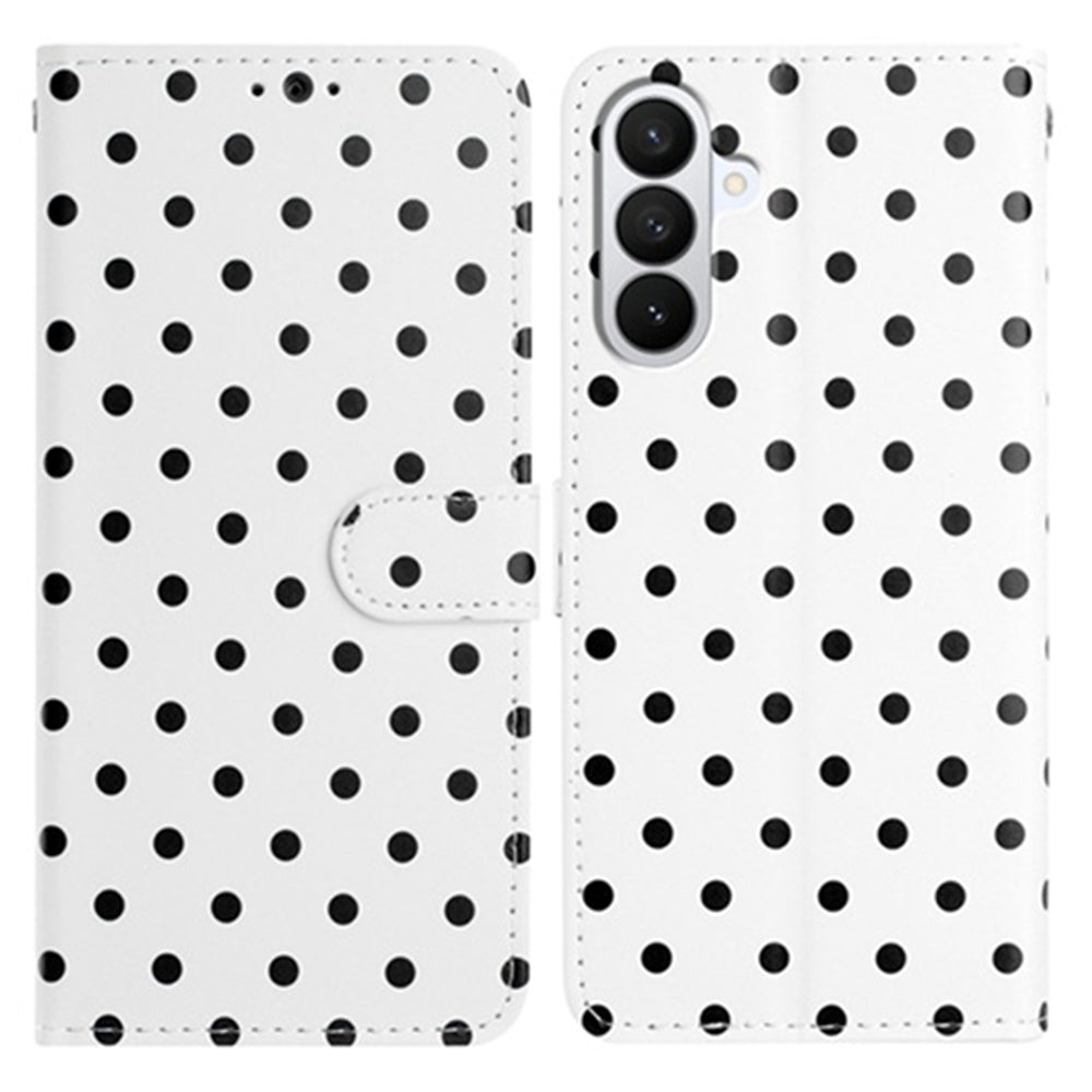 For Samsung Galaxy A27 5G Leather Case Polka Dot Pattern Wallet Stand Folio Phone Cover