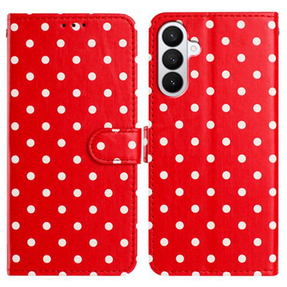 For Samsung Galaxy A27 5G Leather Case Polka Dot Pattern Wallet Stand Folio Phone Cover