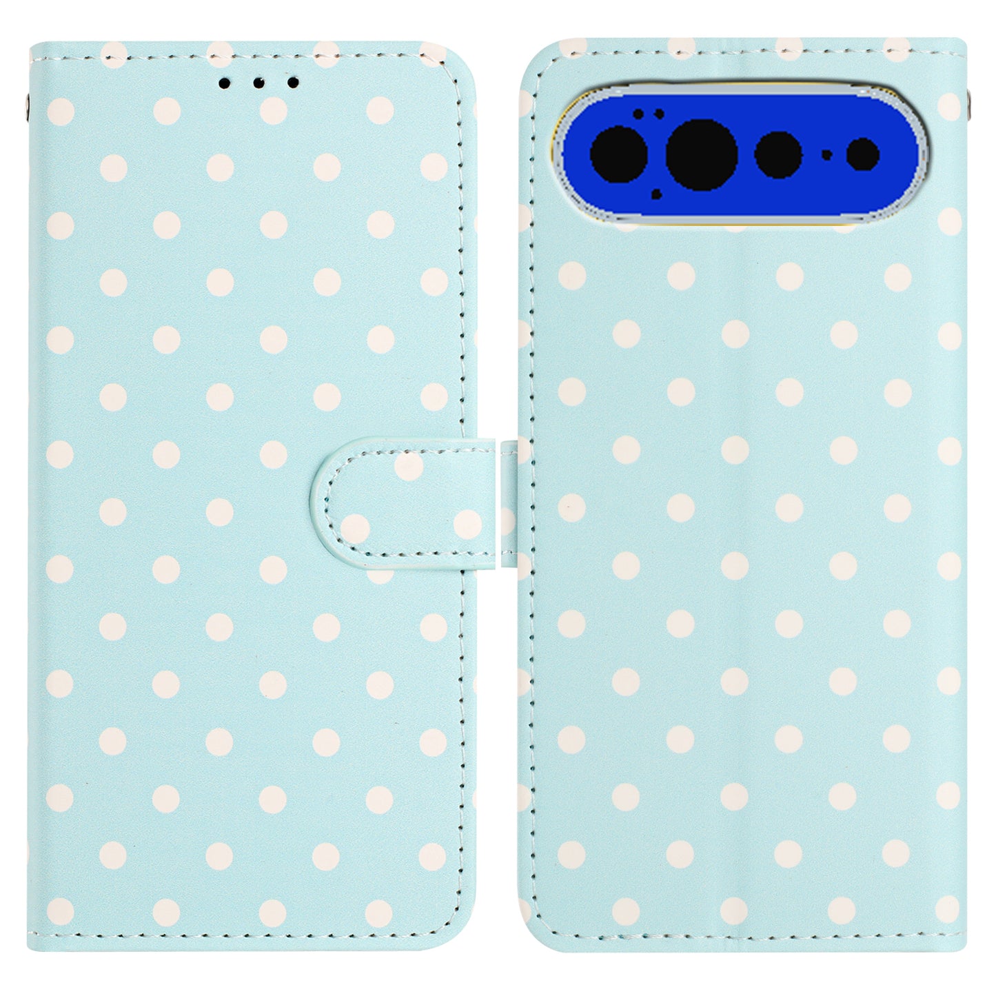 For Google Pixel 11 Pro XL Leather Case Polka Dot Pattern Wallet Stand Folio Phone Cover