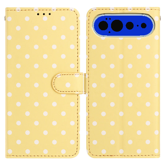 Google Pixel 11 Pro Handyhülle – Ledertasche mit Polka Dot-Muster, Brieftaschenständer, Folio