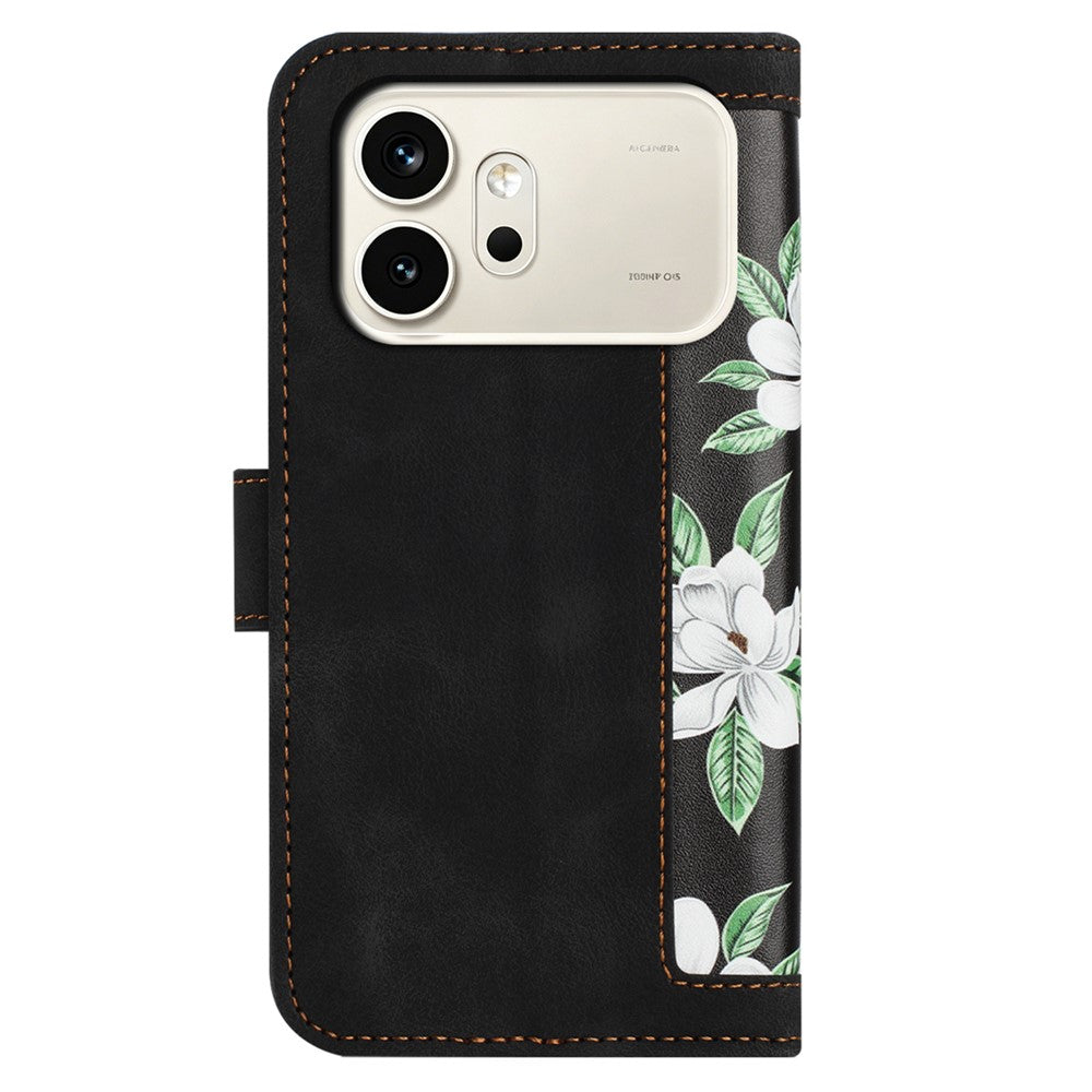 Honor 600 5G Wallet-Handyhülle – Aus PU-Leder, mit Blumenmuster & Kartenfächern