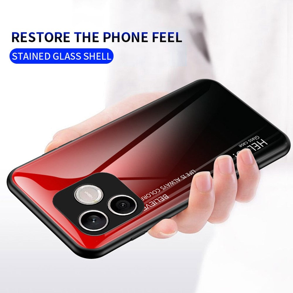 For Honor 600 Lite 5G Case Anti-Scratch Tempered Glass + PC + TPU Phone Cover