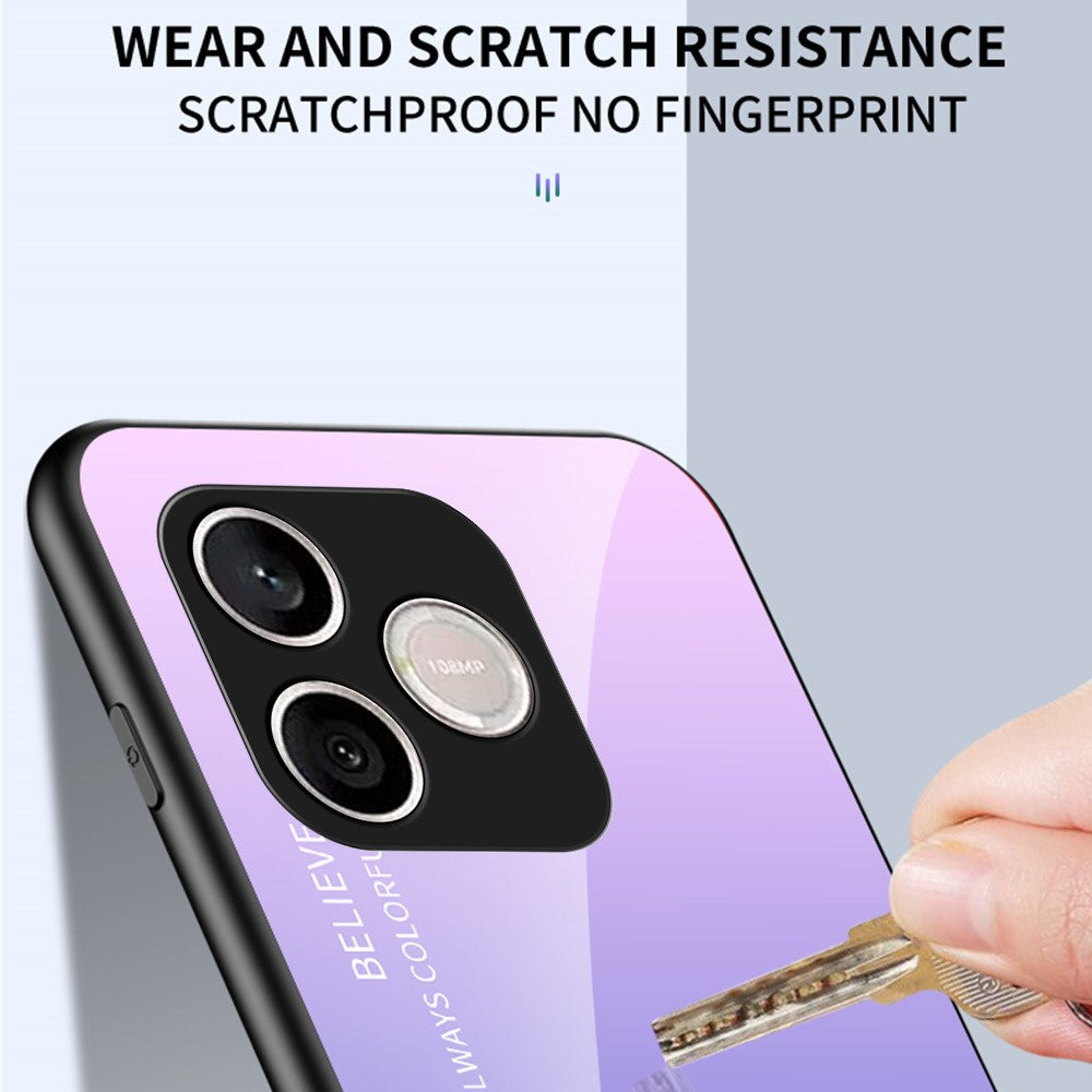 For Honor 600 Lite 5G Case Anti-Scratch Tempered Glass + PC + TPU Phone Cover