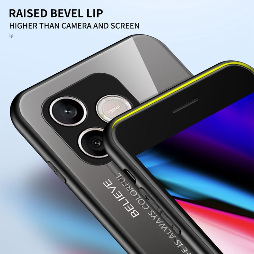 For Honor 600 Lite 5G Case Anti-Scratch Tempered Glass + PC + TPU Phone Cover